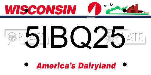 5IBQ25 Wisconsin License Plate