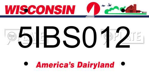 5IBS012 Wisconsin License Plate