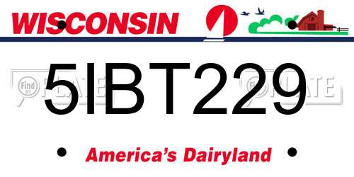 5IBT229 Wisconsin License Plate