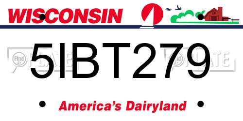 5IBT279 Wisconsin License Plate