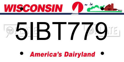 5IBT779 Wisconsin License Plate