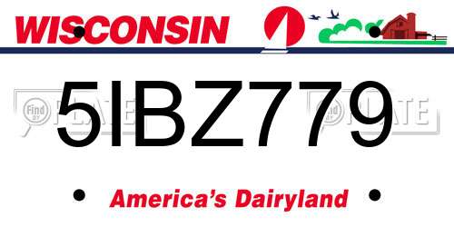 5IBZ779 Wisconsin License Plate