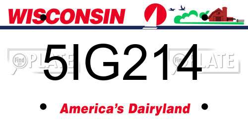 5IG214 Wisconsin License Plate