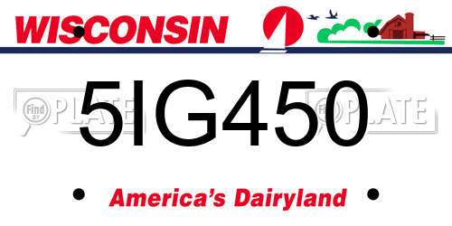 5IG450 Wisconsin License Plate