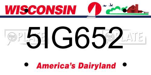 5IG652 Wisconsin License Plate