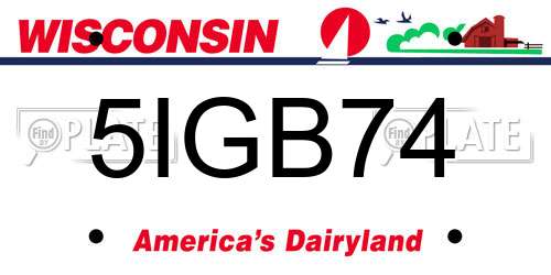 5IGB74 Wisconsin License Plate
