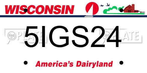 5IGS24 Wisconsin License Plate