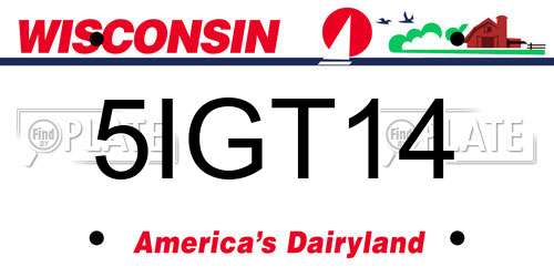 5IGT14 Wisconsin License Plate