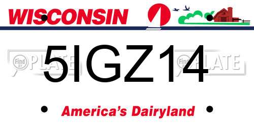 5IGZ14 Wisconsin License Plate