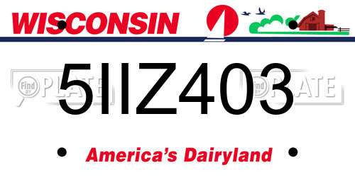 5IIZ403 Wisconsin License Plate