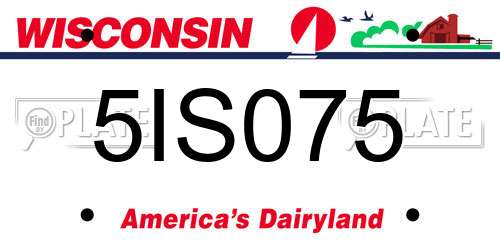 5IS075 Wisconsin License Plate