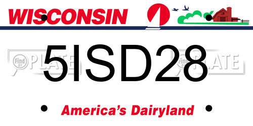 5ISD28 Wisconsin License Plate