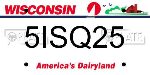 5ISQ25 Wisconsin License Plate
