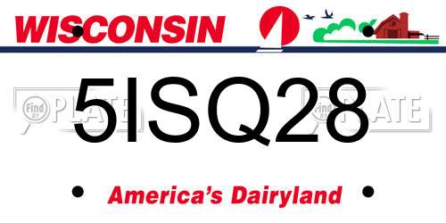 5ISQ28 Wisconsin License Plate