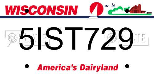 5IST729 Wisconsin License Plate