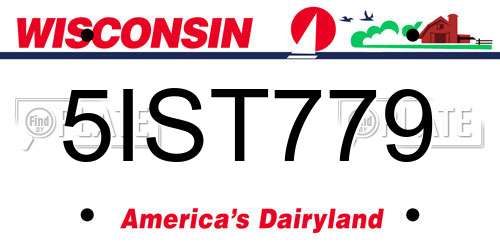 5IST779 Wisconsin License Plate