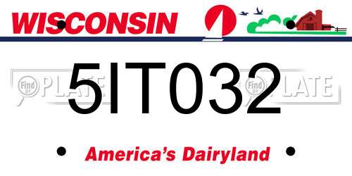 5IT032 Wisconsin License Plate