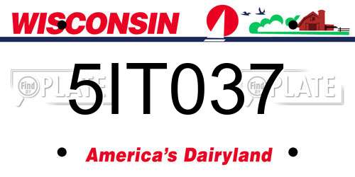 5IT037 Wisconsin License Plate