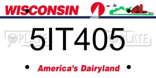 5IT405 Wisconsin License Plate