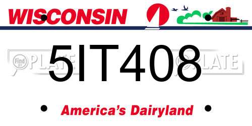 5IT408 Wisconsin License Plate
