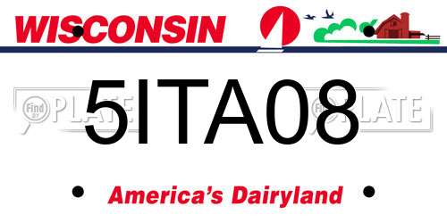 5ITA08 Wisconsin License Plate