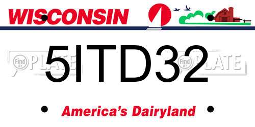 5ITD32 Wisconsin License Plate