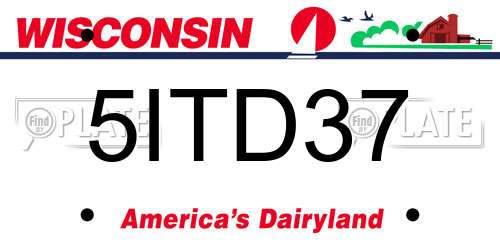 5ITD37 Wisconsin License Plate