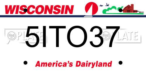 5ITO37 Wisconsin License Plate