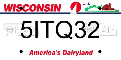 5ITQ32 Wisconsin License Plate
