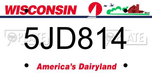 5JD814 Wisconsin License Plate