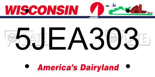 5JEA303 Wisconsin License Plate