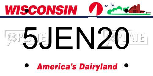 5JEN20 Wisconsin License Plate