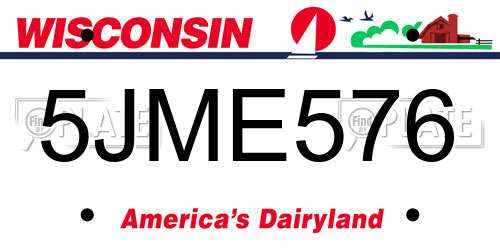 5JME576 Wisconsin License Plate