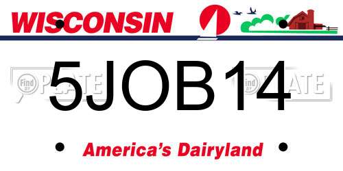 5JOB14 Wisconsin License Plate