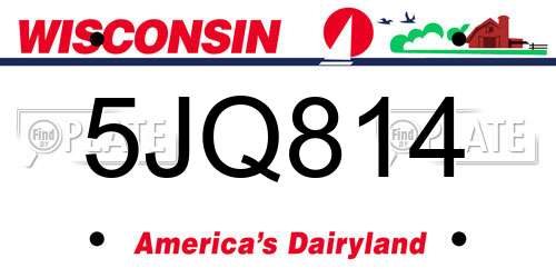 5JQ814 Wisconsin License Plate