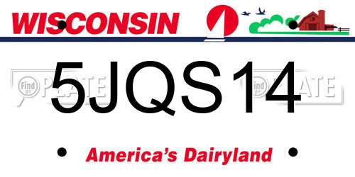5JQS14 Wisconsin License Plate