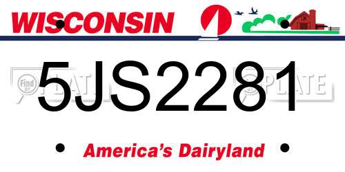 5JS2281 Wisconsin License Plate