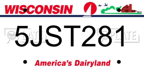 5JST281 Wisconsin License Plate