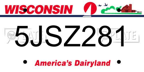 5JSZ281 Wisconsin License Plate