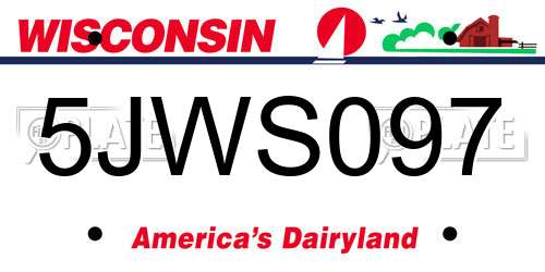 5JWS097 Wisconsin License Plate