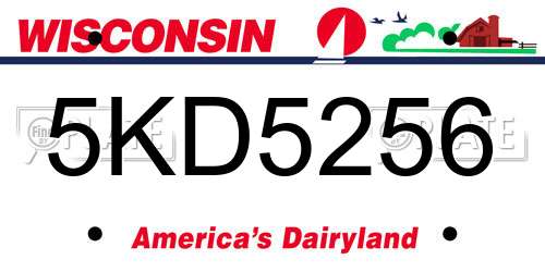 5KD5256 Wisconsin License Plate