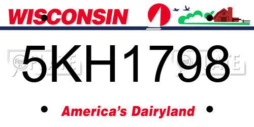 5KH1798 Wisconsin License Plate