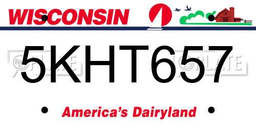 5KHT657 Wisconsin License Plate