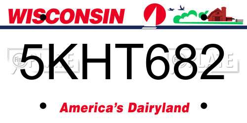 5KHT682 Wisconsin License Plate