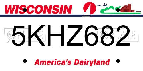 5KHZ682 Wisconsin License Plate