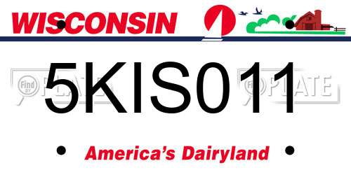 5KIS011 Wisconsin License Plate