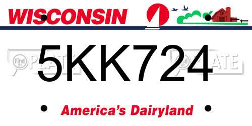 5KK724 Wisconsin License Plate