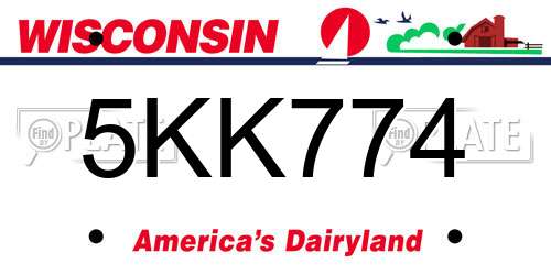 5KK774 Wisconsin License Plate