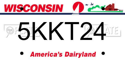 5KKT24 Wisconsin License Plate