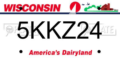 5KKZ24 Wisconsin License Plate
